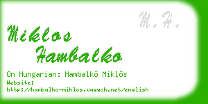 miklos hambalko business card